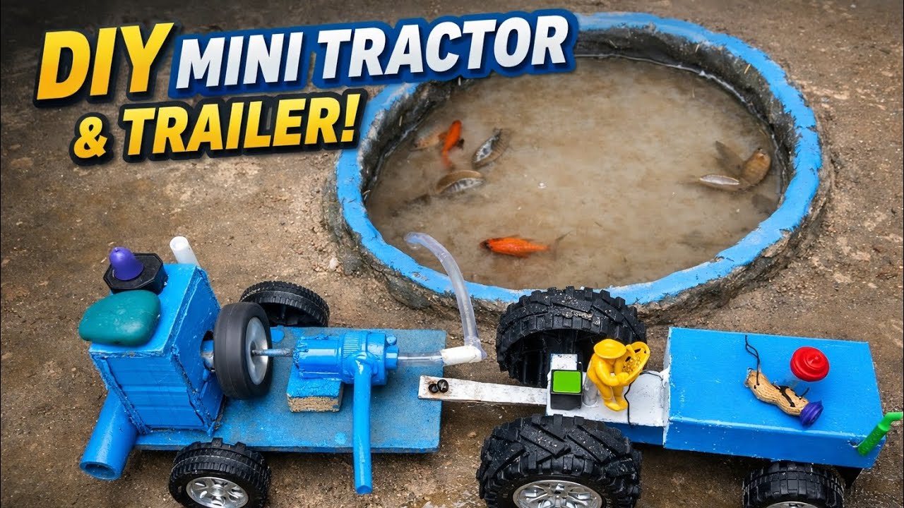 How To Catch Fish Using Diesel engine and Powerfull Tractor Fish rescue#Scienceproject
