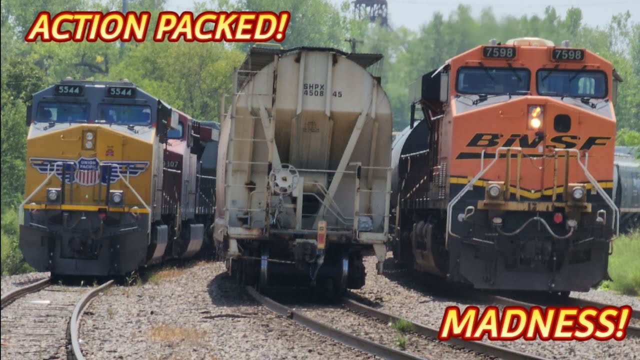 CRAZY, INSANE, ACTION AT 23RD STREET! Train action with meets, Tier 4s, fresh paint, CPKC, GG & more