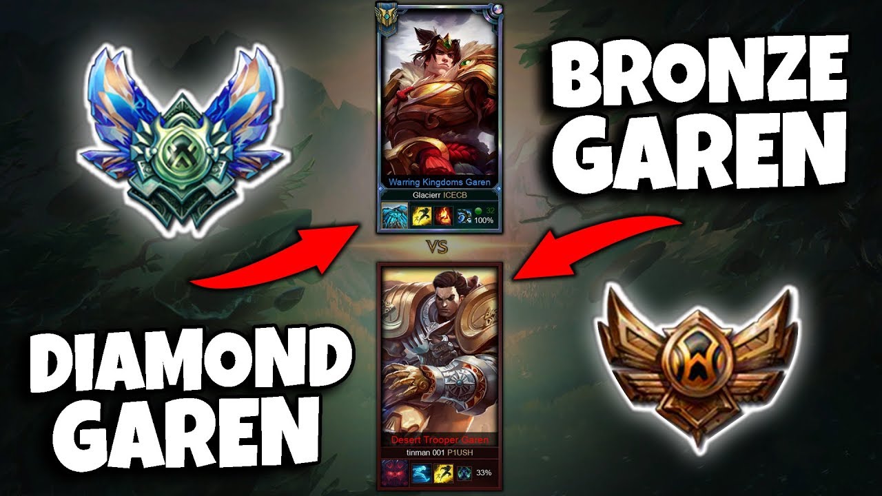 DIAMOND GAREN VS BRONZE GAREN (1v1)! IS THERE A DIFFERENCE? - League of Legends