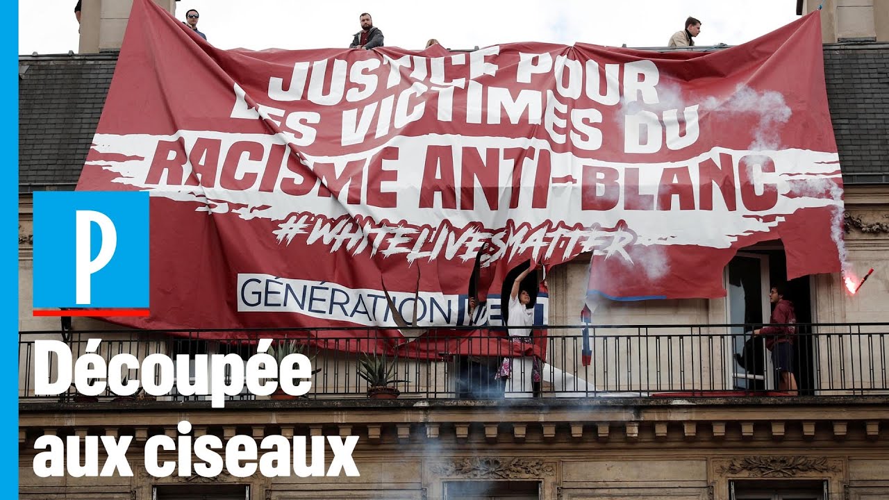 Manifestation antiraciste : Génération identitaire déploie une banderole contre le racisme « ant