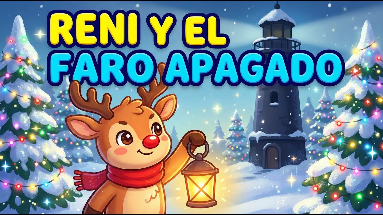 El reno Reni y el faro que se apagó 🌟❄️ | Cuento de aventuras de Navidad para niños de 3 a 9 años