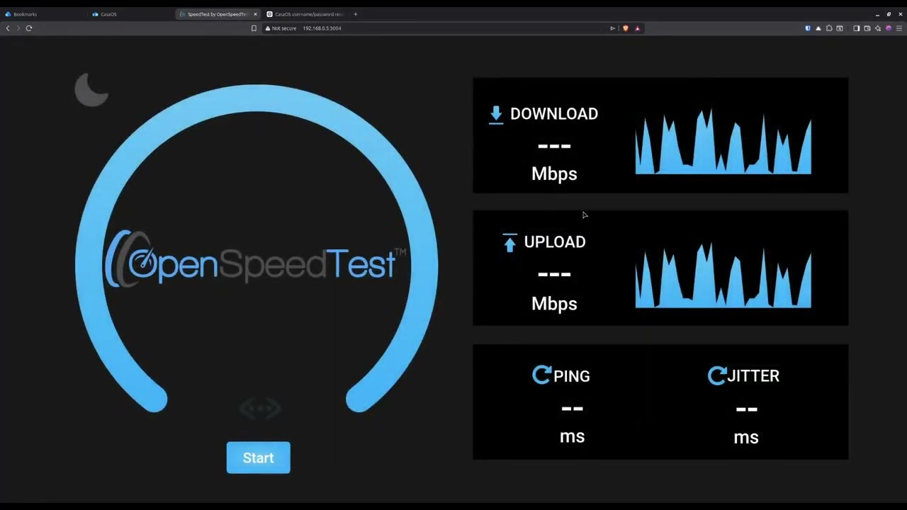 Testing my LAN speed via selfhosted OpenSpeedTest