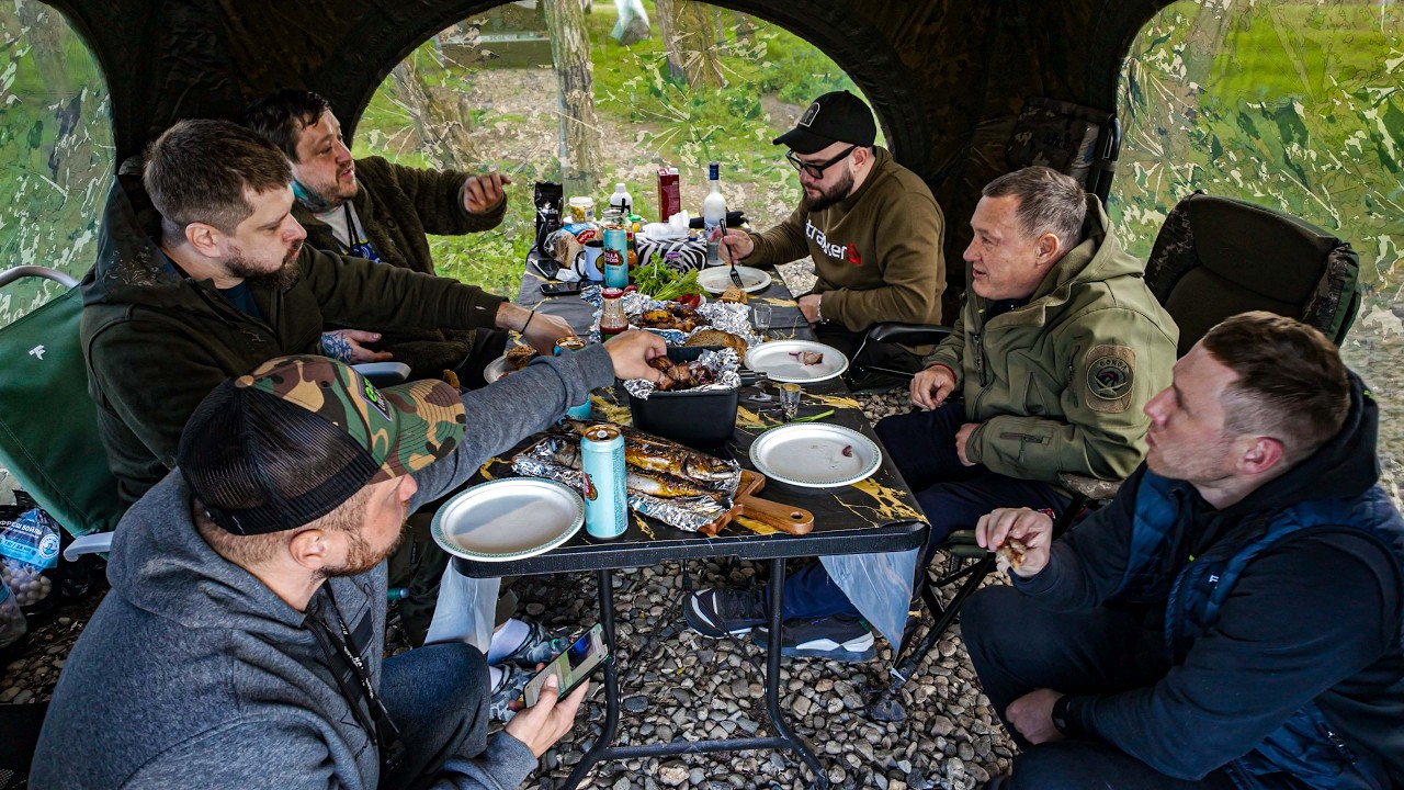 Пять дней на рыбалке. Вкуснейший обед от Шефа. Наш первый триплет.