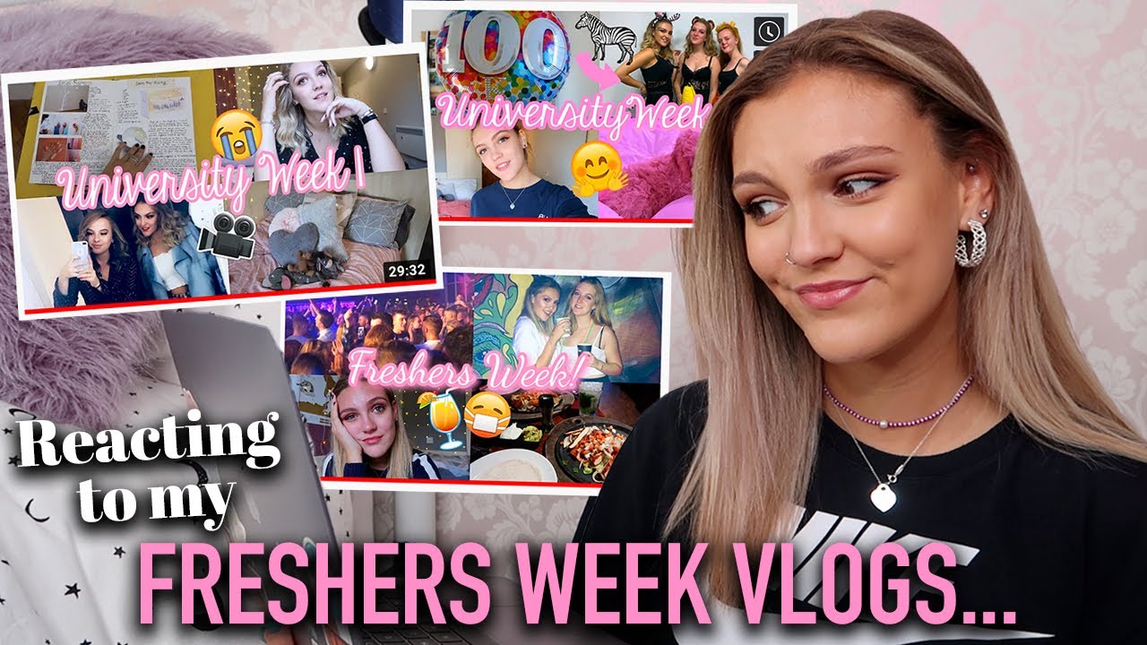 REACTING TO MY FRESHERS WEEK VIDEOS *and cringing*