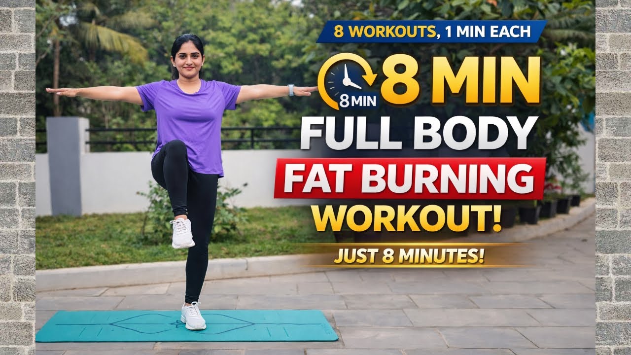 സമയമില്ലെന്ന പരാതി വേണ്ട! 8 മിനിറ്റിൽ Full Body Workout ✅ 8 Min Full Body Fat Burn