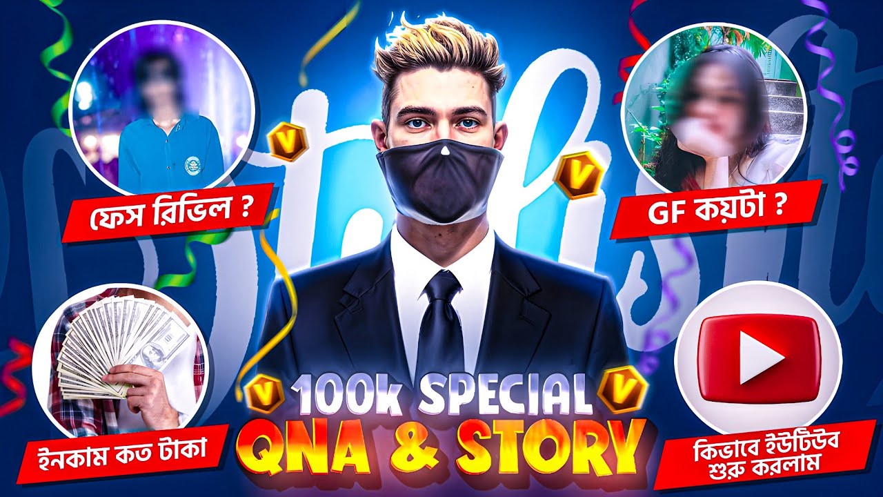 ইনকাম কত? GF আছে কি না? 🤫 100K SPECIAL QNA & STORY | RIKTO GAMING YT