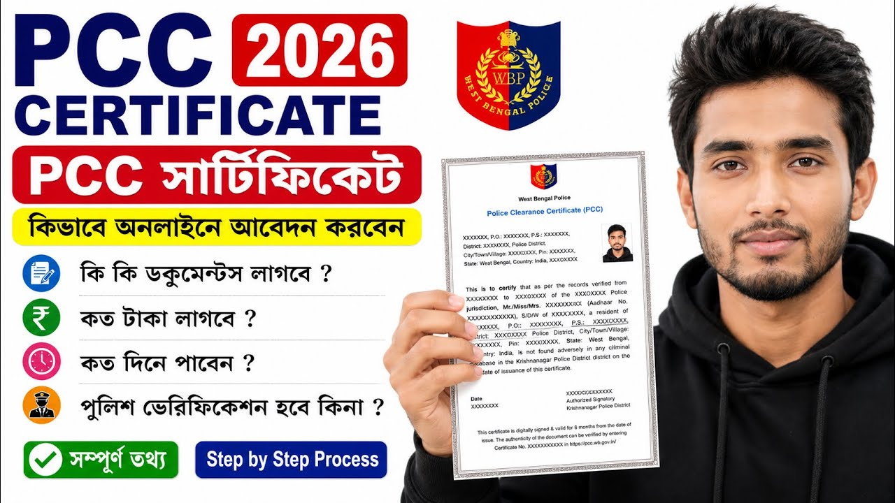 West Bengal PCC Certificate 2026 | Police Clearance Certificate Online Apply | Step by Step Guide