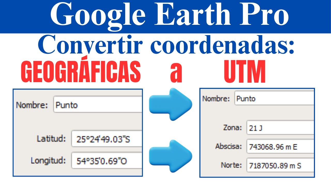 Convertir coordenadas Geogr&aacute;ficas a UTM en Google Earth Pro