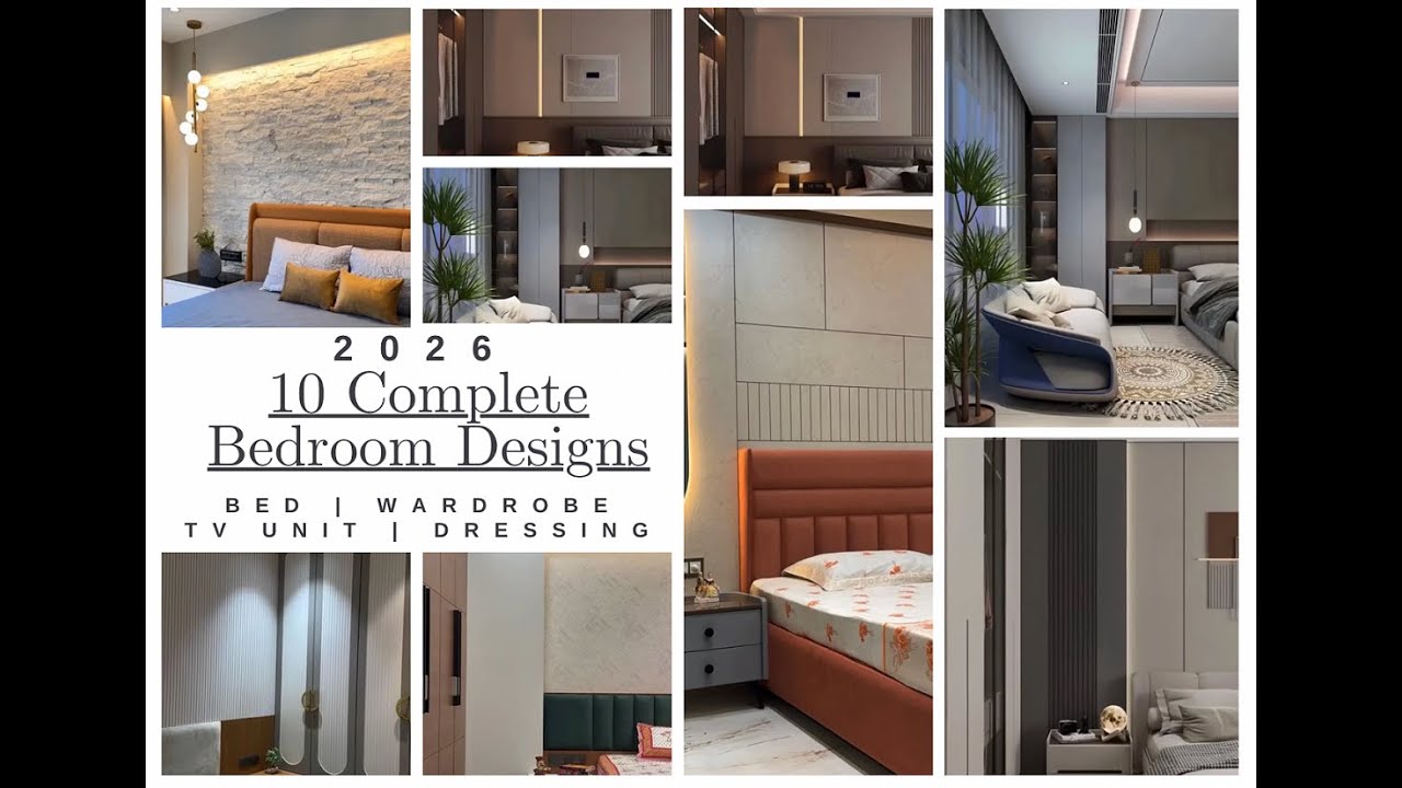 Top Complete Bedroom Designs | Trendy Beds, Wardrobe, TV Unit, Dressing Table 
