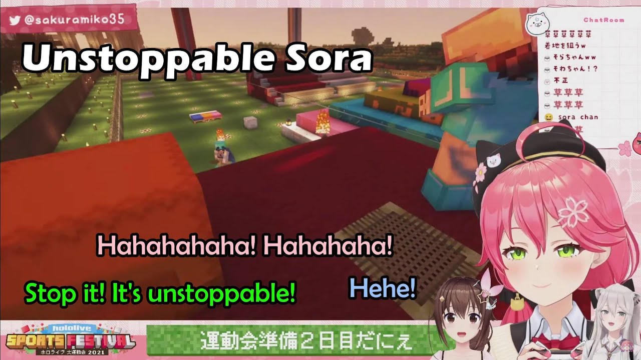Miko Dies Laughing When Sora-chan Keeps Shooting Arrows At Botan Despite Botan Has Done Practicing