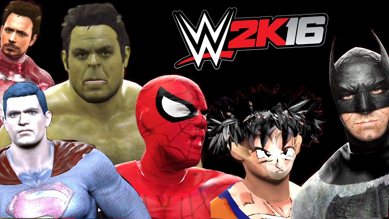 SPIDERMAN VS BATMAN VS SUPERMAN VS GOKU VS HULK VS IRONMAN | WWE 2K16