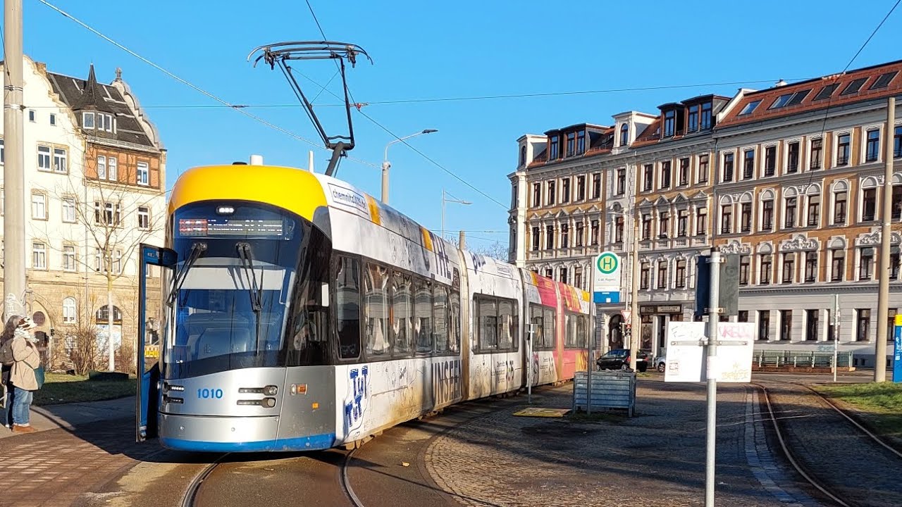 Tram Leipzig | Mitfahrt auf der Kompl. 14 Von S Plagwitz bis Klinikum St. Georg im NGT10 1010
