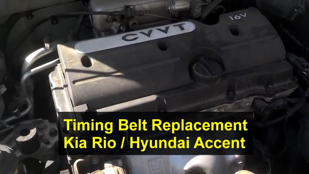 How to replace the timing belt, replacement, Kia Rio, Hyundai Accent 1.6L, I4, 16 Valve - VOTD