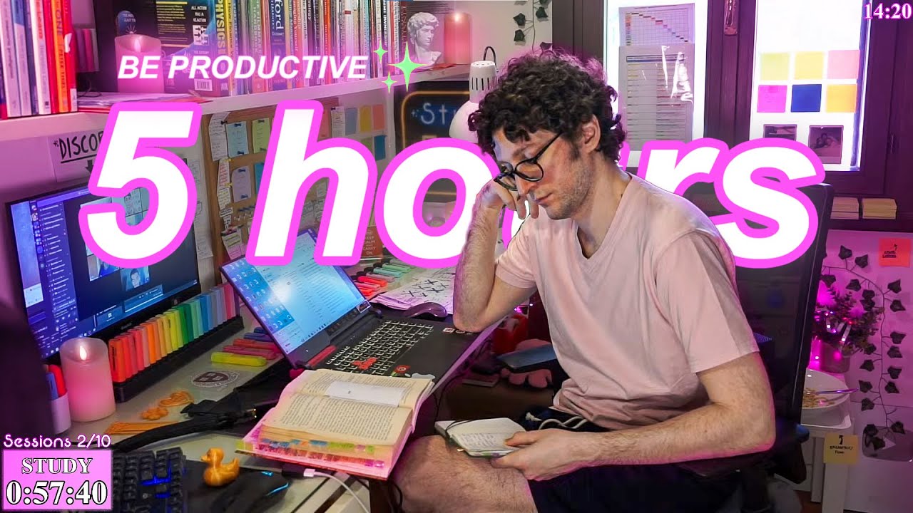 STUDY WITH ME LIVE | 5 HOURS ✨ Harvard Alumnus, Chill Work With Me, Rain Sounds, Pomodoro Timer