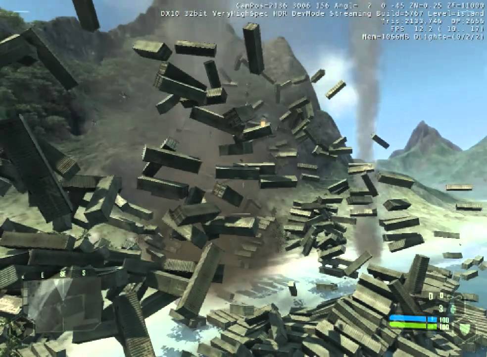 Crysis Tornadoes, Barrels and Explosions - Physics graphics test