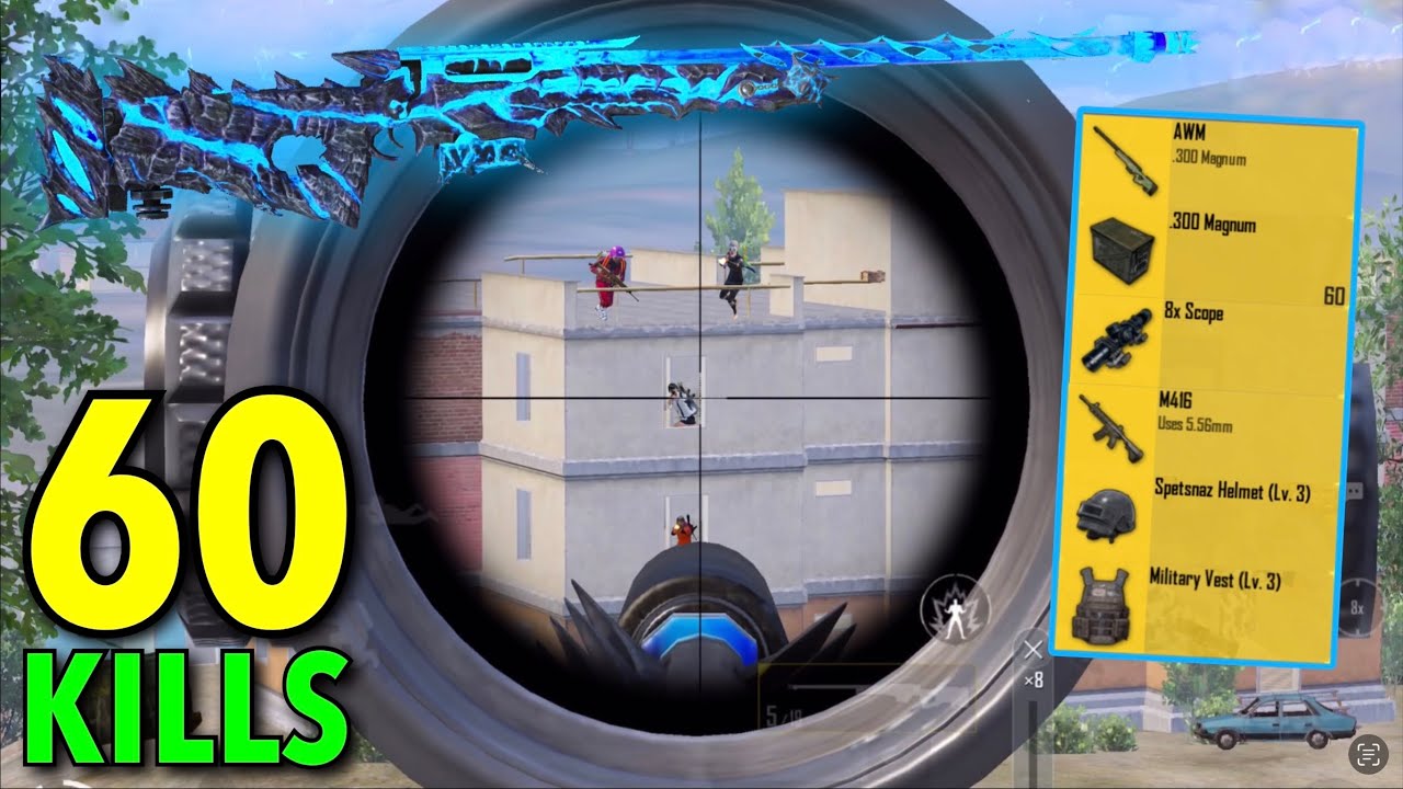 60 Kills🔥MY BEST RUSH GAMEPLAY WITH SNIPER AWM😍PUBG Mobile