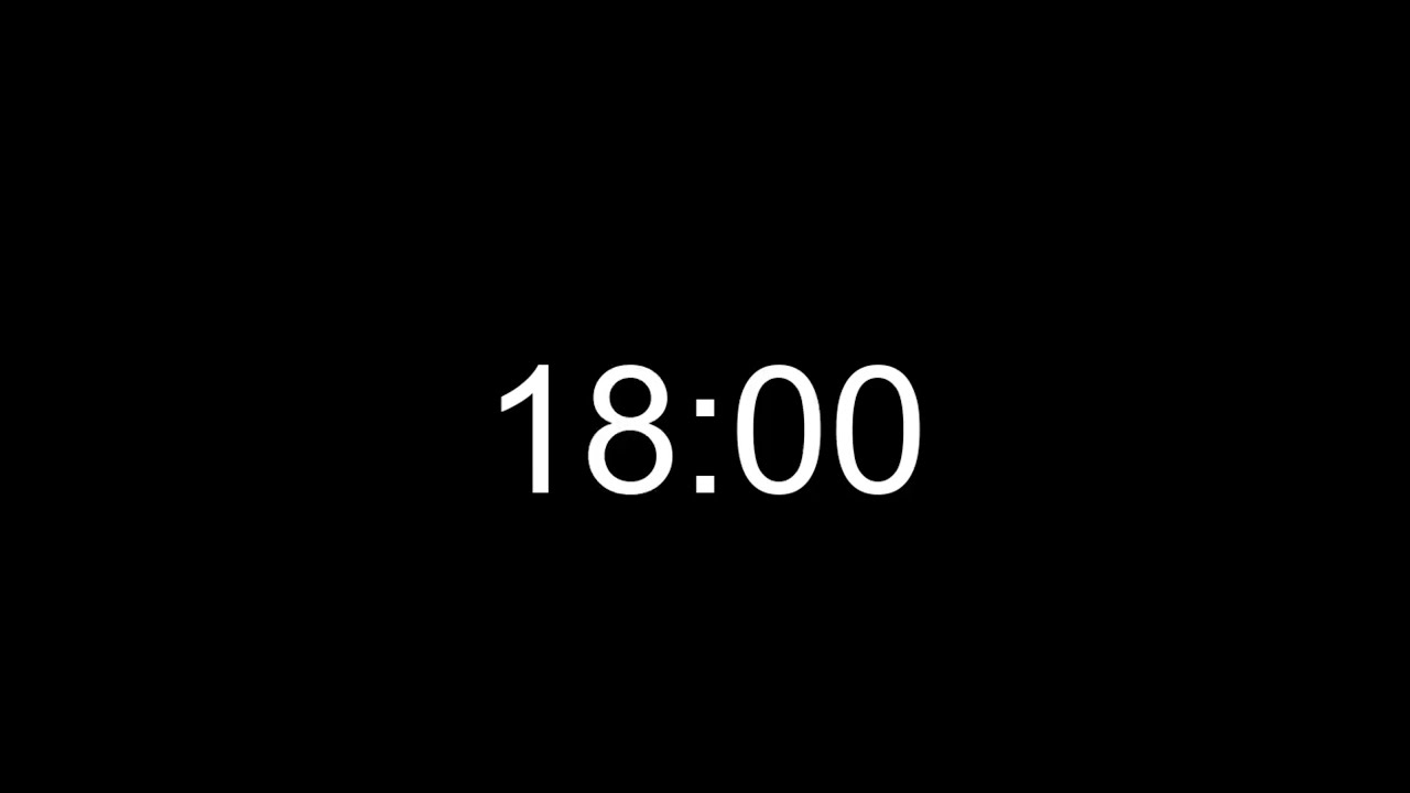 18 Minute Timer Countdown with Black Screen