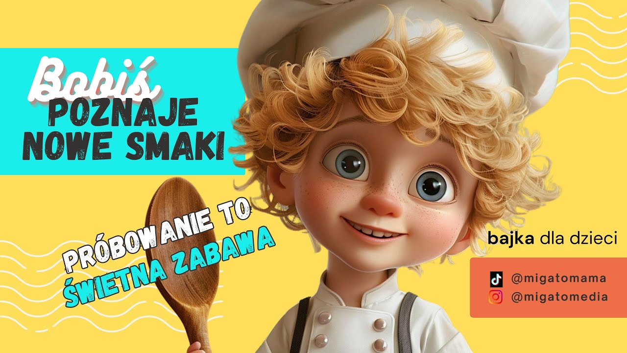 Bobiś poznaje NOWE SMAKI. Bajka dla dzieci o radości z JEDZENIA 🍎 Polska bajka edukacyjna 🍇
