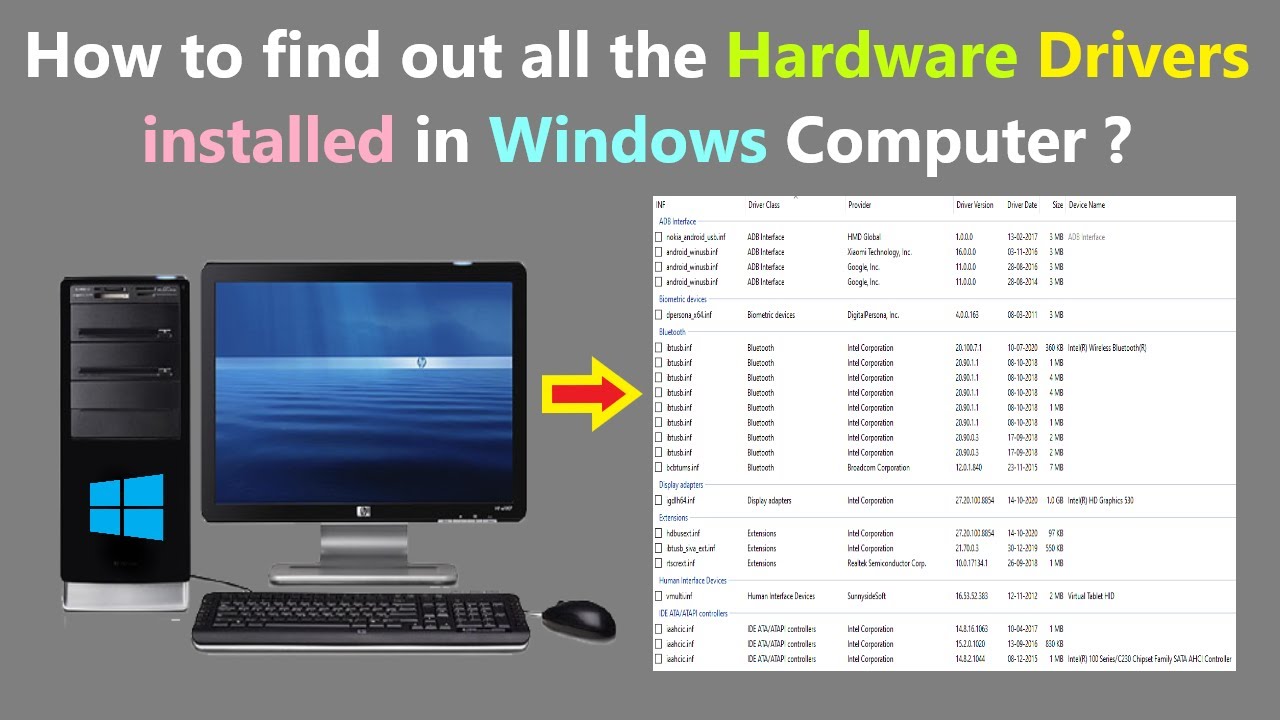 Как узнать все драйверы оборудования, установленные на компьютере с Windows?
