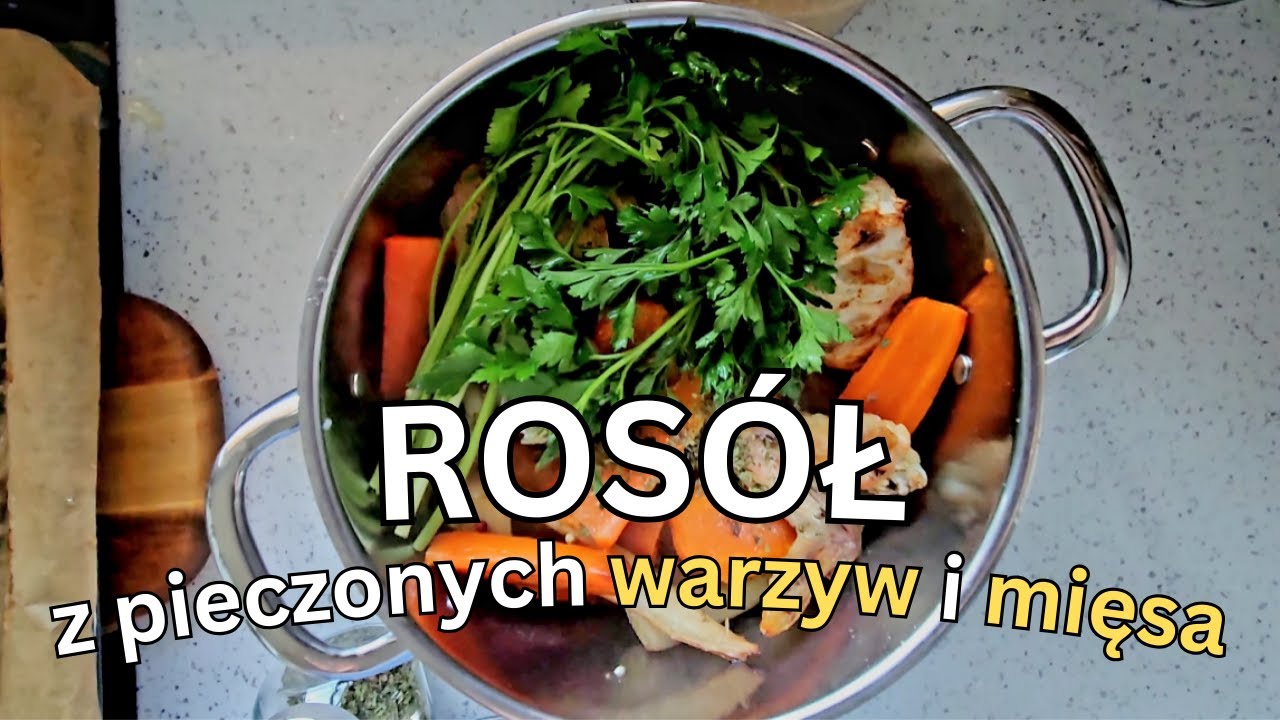 Rosół z pieczonych warzyw i mięsa