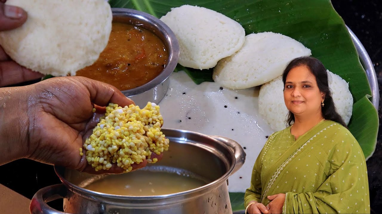 ஒரு அரிசி கூட தேவை இல்லை பஞ்சு போல இட்லிக்கு இப்படி மாவு அரைங்க | Pasiparuppu idli maavu 