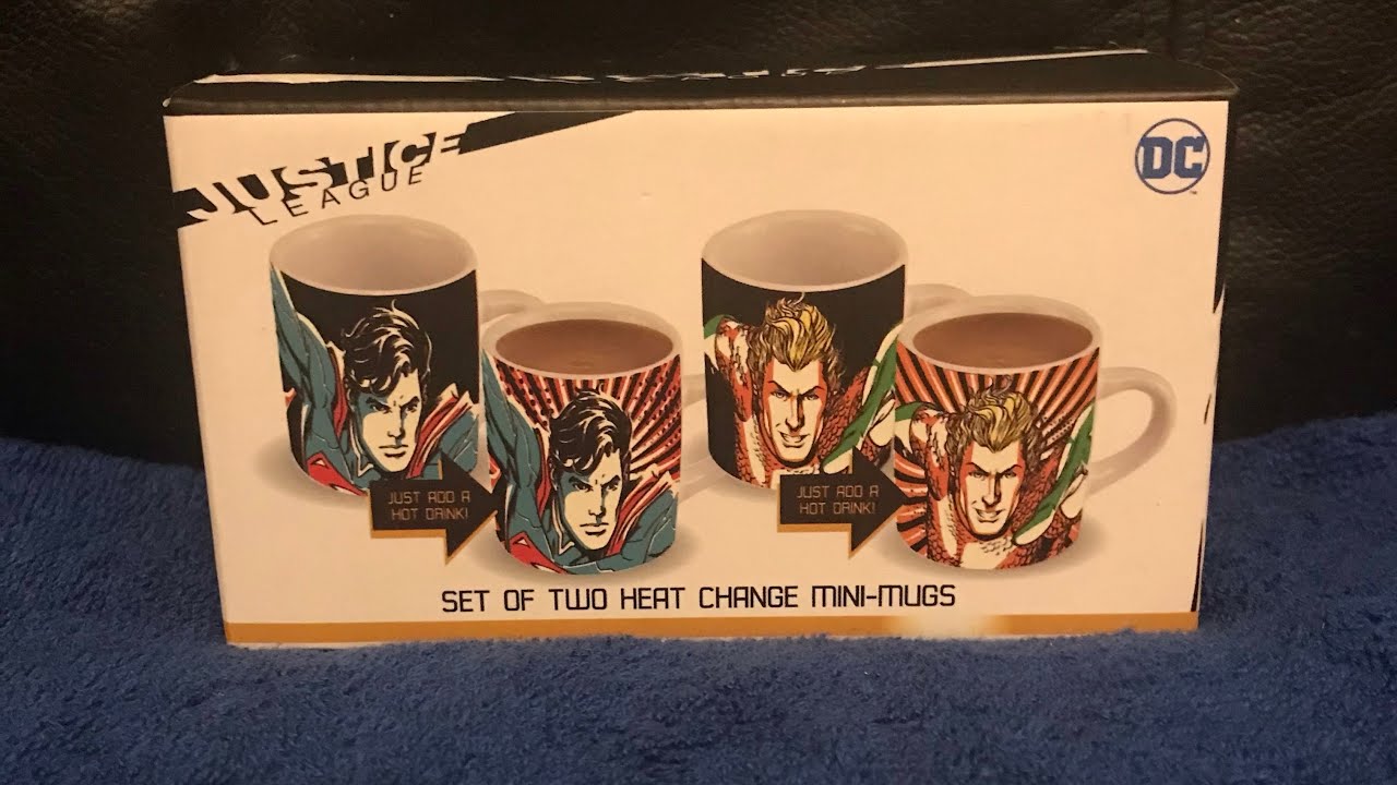 Justice League - Set of Two Heat Change Mini-Mugs Unboxing.