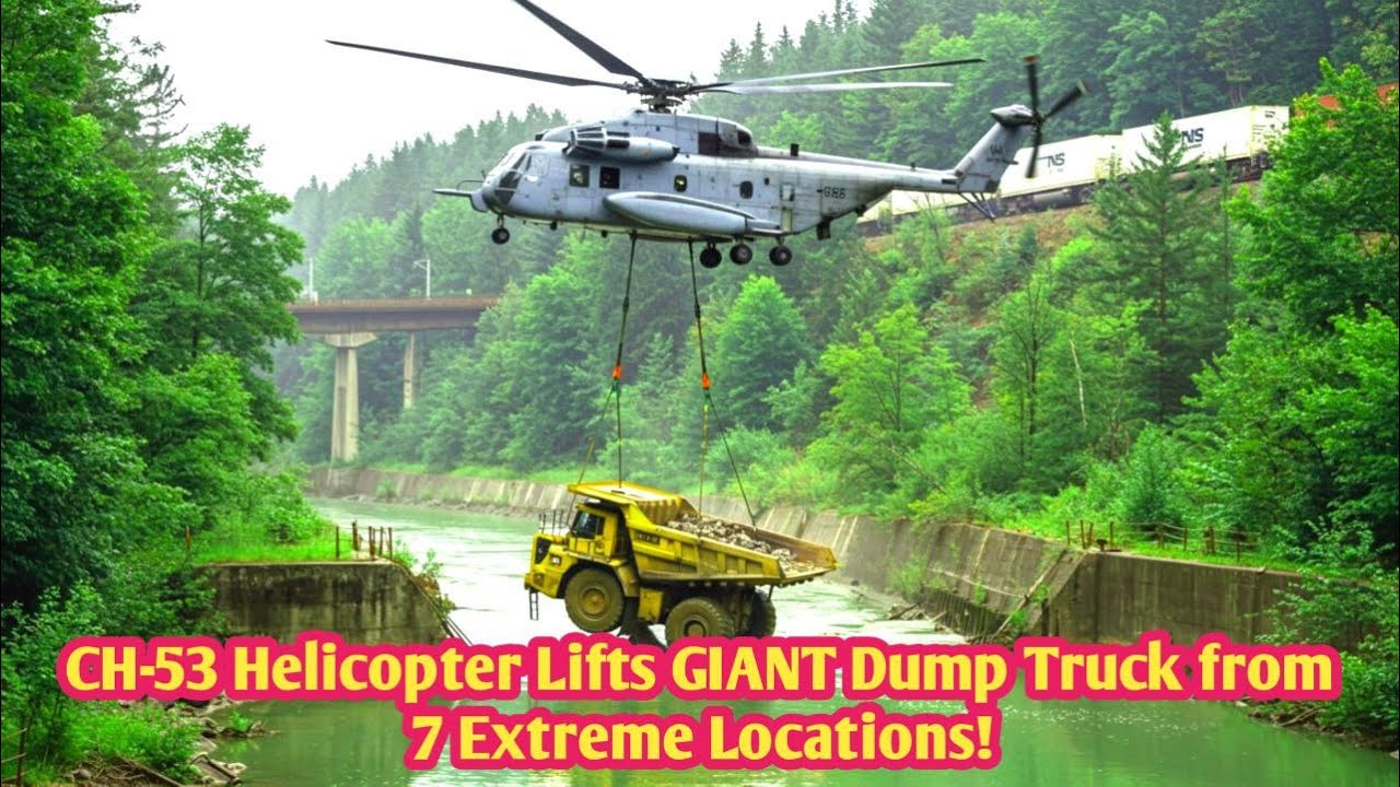 CH 53 Helicopter Lifts GIANT Dump Truck from 7 Extreme Locations | Unreal AI Visuals!