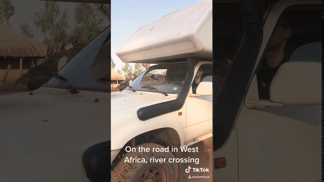 Guinea Bissau remote river crossing Toyota Hilux Langer & Bock Camper
