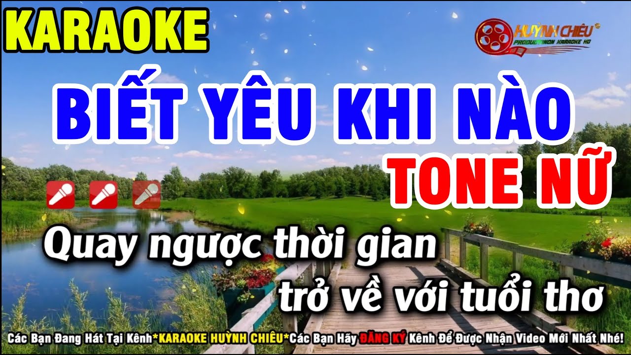 Karaoke Biết Yêu Khi Nào - Tone Nữ (ChaChaCha) || Nhạc Sống Karaoke Huỳnh Chiêu