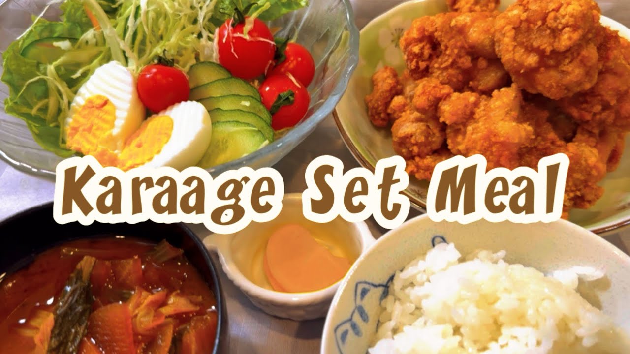 How to make Japan Style Fried Chicken // Karaage Set Meal Recipe