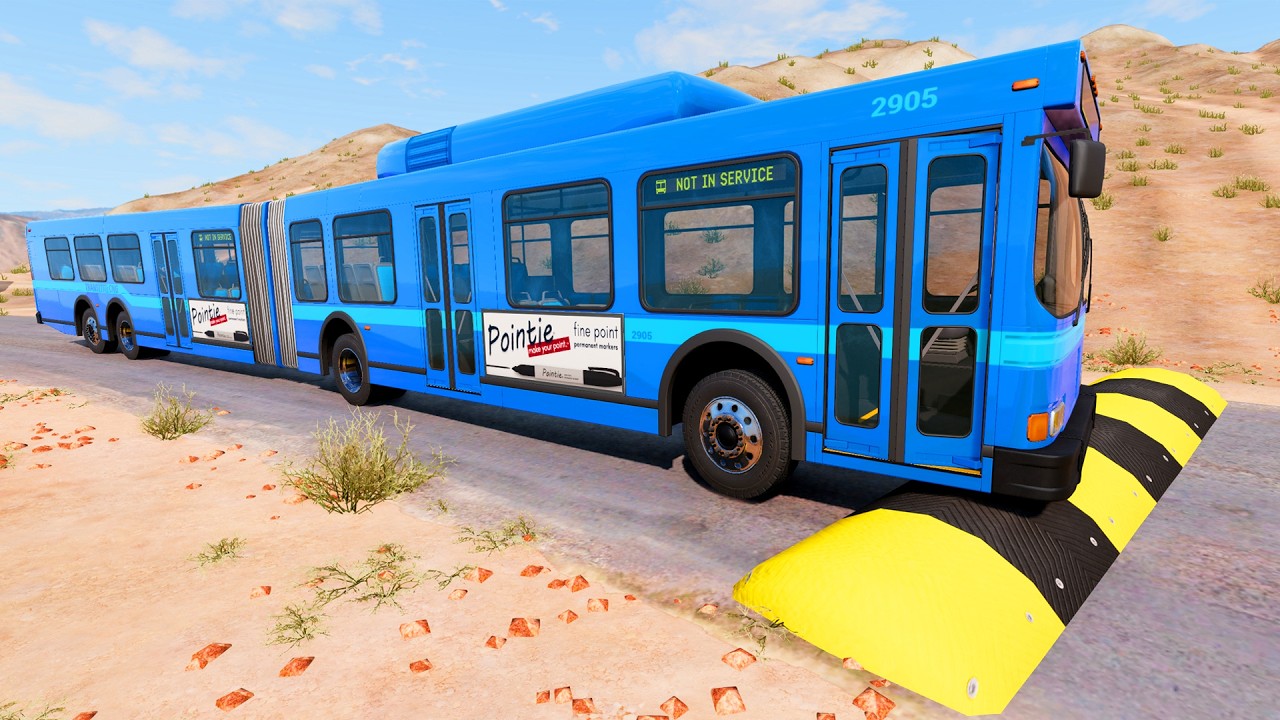 BUS And TRUCKS Vs MASSIVE SPEED BUMPS - BeamNG.Drive