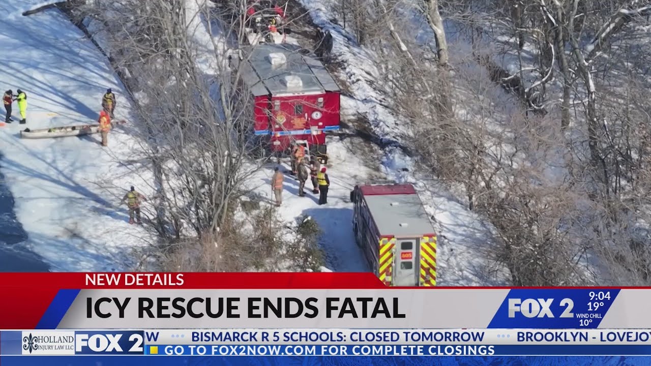 Ice rescue ends in tragedy in New Baden, Illinois
