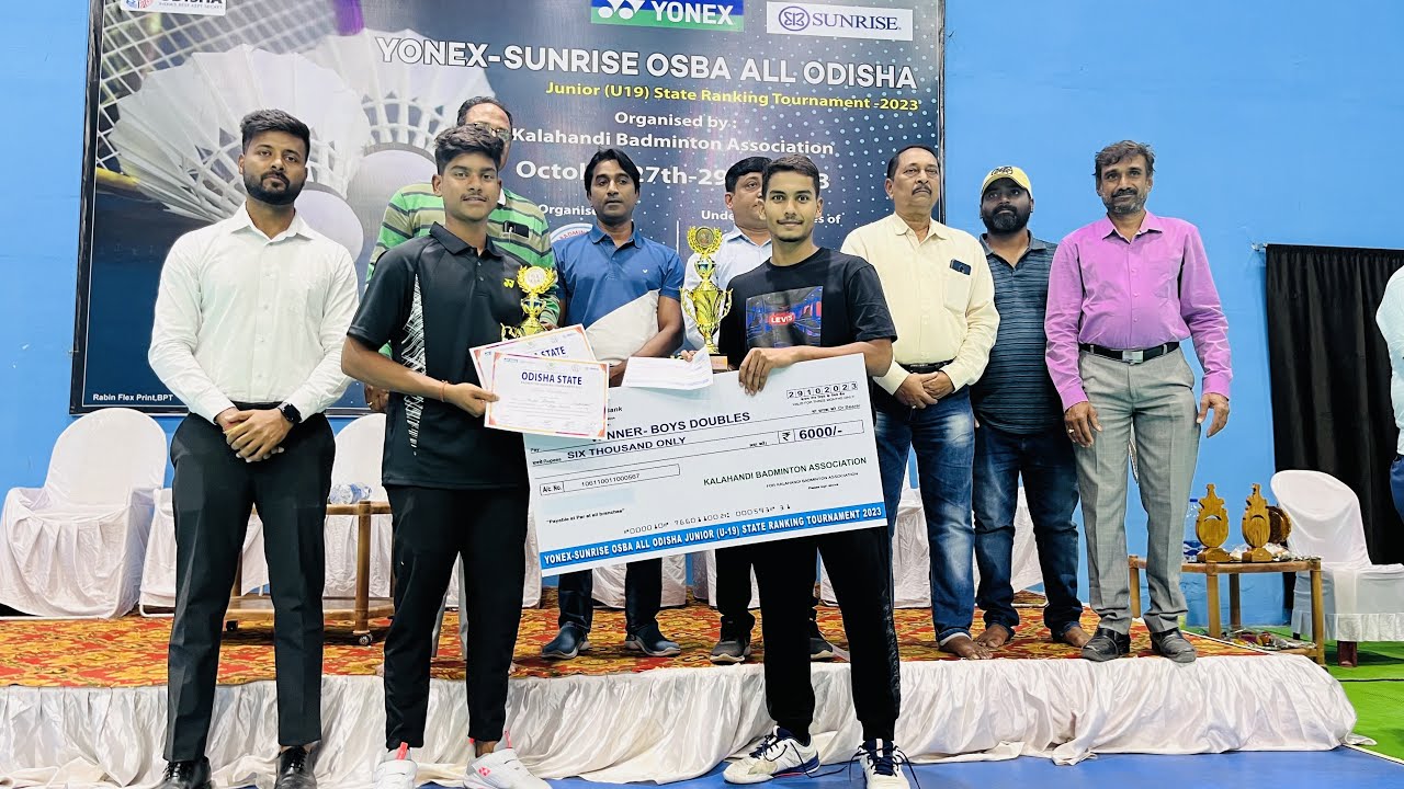 U19 Boys Doubles Final,Abhinas Muni(Ganjam) and Arpit Panda(Kalahandi)vsSmruti RoutandAyush Tripathi