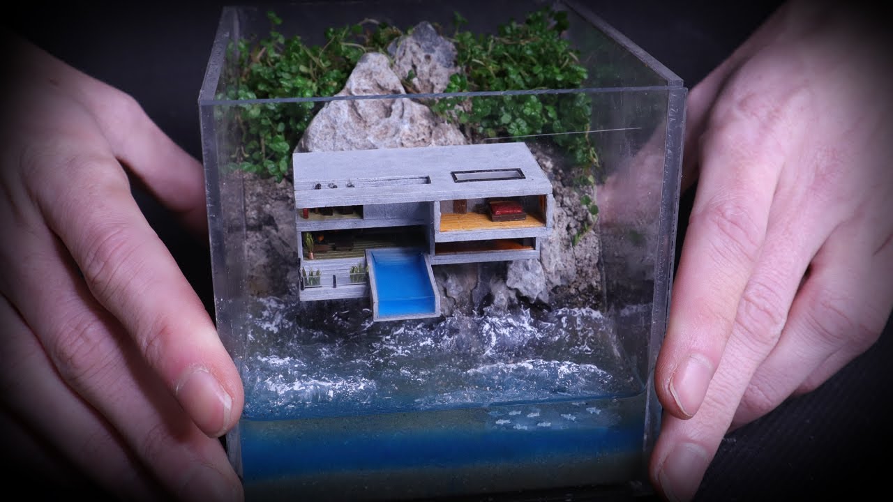 Scratch-built Miniature Cliff Mansion