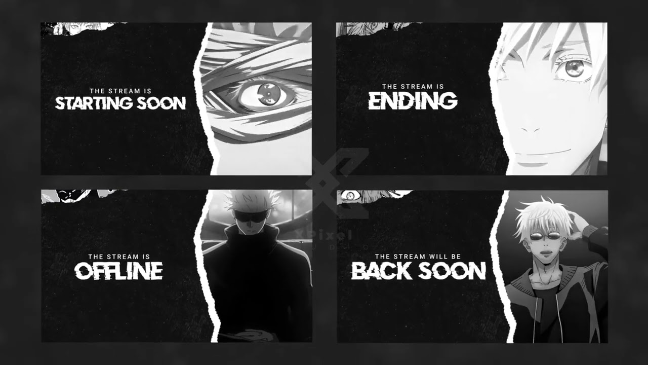 Gojo Satoru Anime Stream Overlay Pack | Jujustu Kaisen Stream Overlays