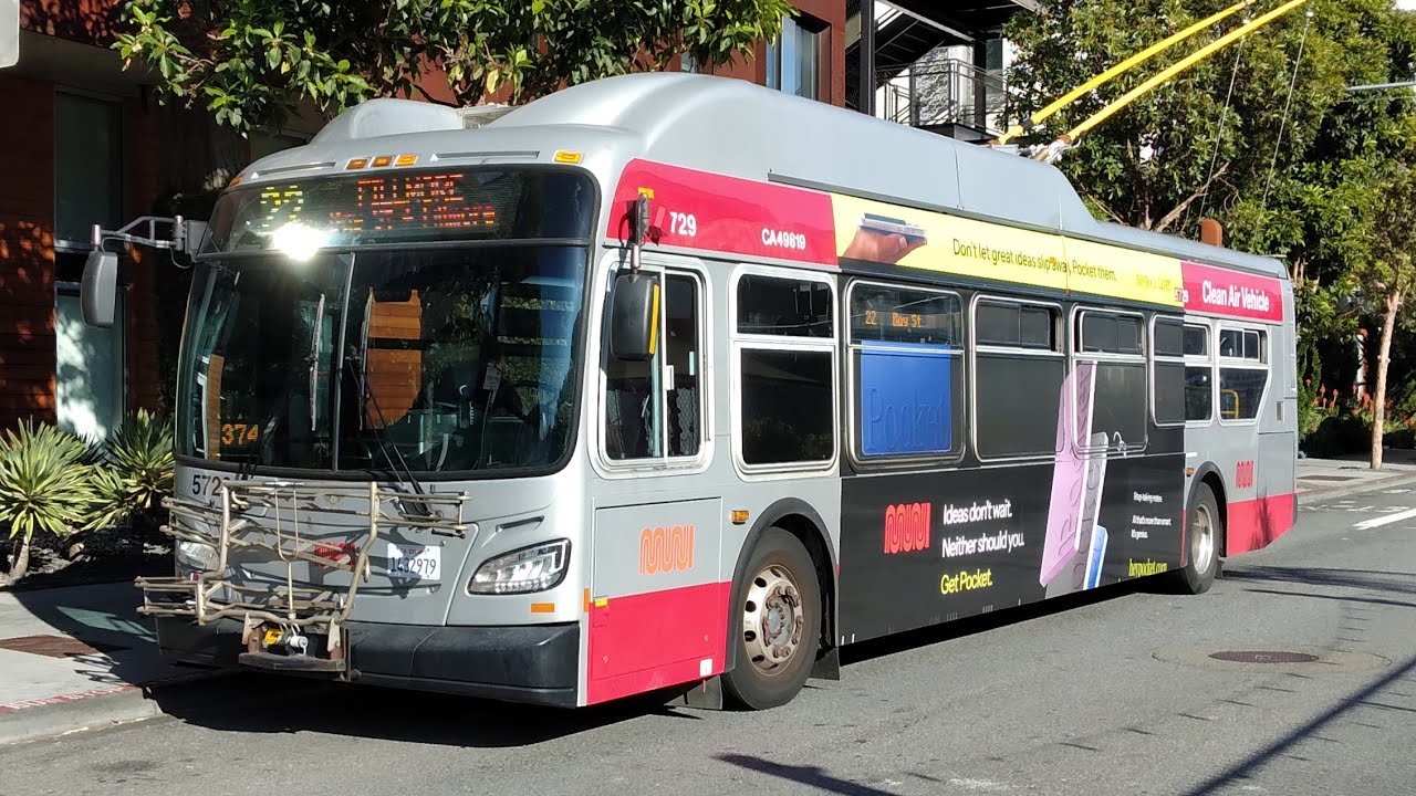 Fast! SF Muni 2018 New Flyer XT40 #5729 on Route 22 Fillmore - Full Route Inbound to Fillmore & Bay