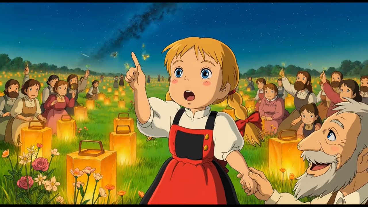 Lantern Night in the Mountain Village 🌙 Starlight & Fireflies | Cozy Ghibli Inspired Story