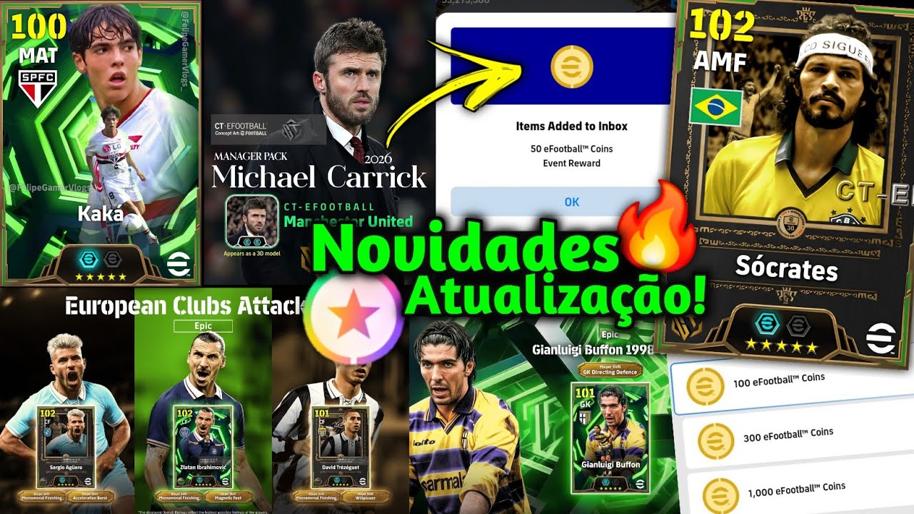 😍 CHEGOU O GRANDE DIA🔥TODAS AS NOVIDADES DA ATUALIZAÇÃO SEMANAL NO EFOOTBALL 2026