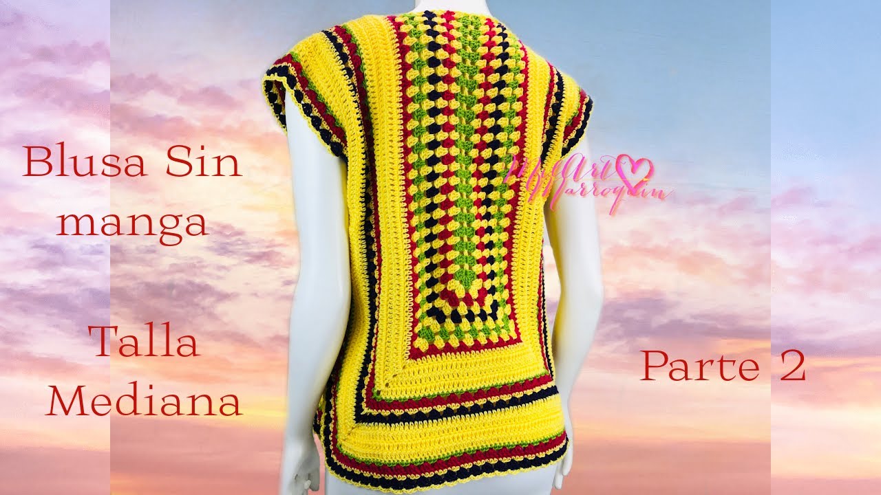 Blusa Multicolor Crochet Talla Mediana 2 de 3 (cc)