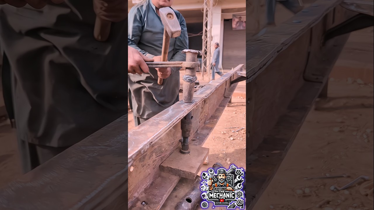 Truck Riveting Secret | Perfect Chassis Rivets Like a Pro #shorts #truck #mechanic #rivets #viral