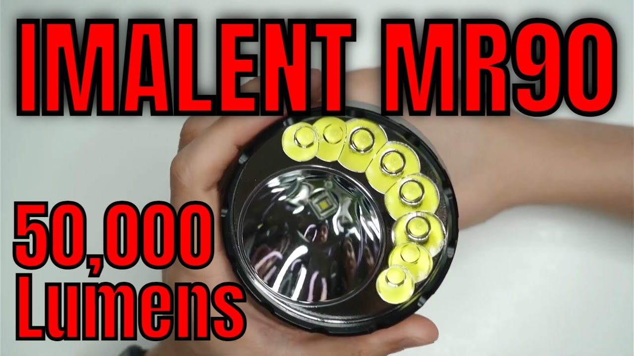 Imalent MR90 - 50,000 Lumens Flashlight Kit Review (Flood + Throw Beam)!