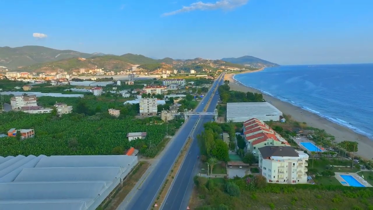ALANYA DEMİRTAŞ DAN GAZİPAŞA ÇEVRE YOLUNA KADAR HAVADAN PANOROMİC GÖRÜNTÜ