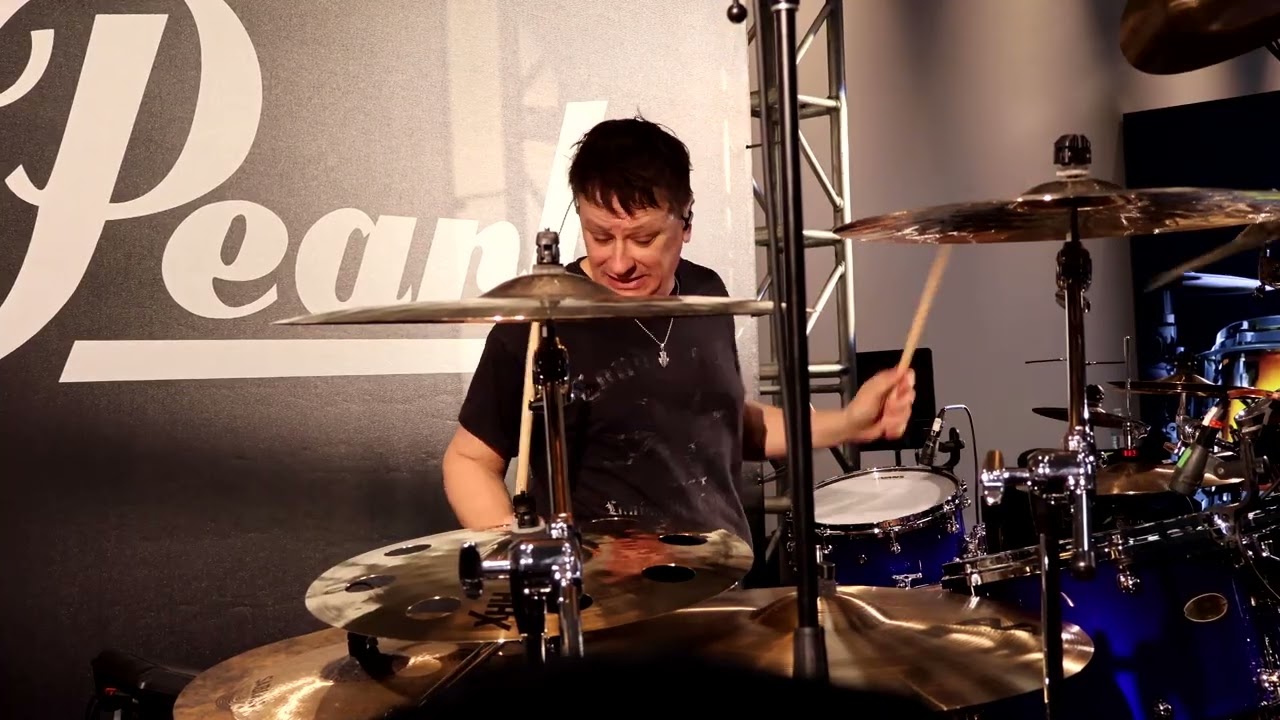 Ray Luzier of Korn at NAMM 2026 - Performance at Pearl Drums