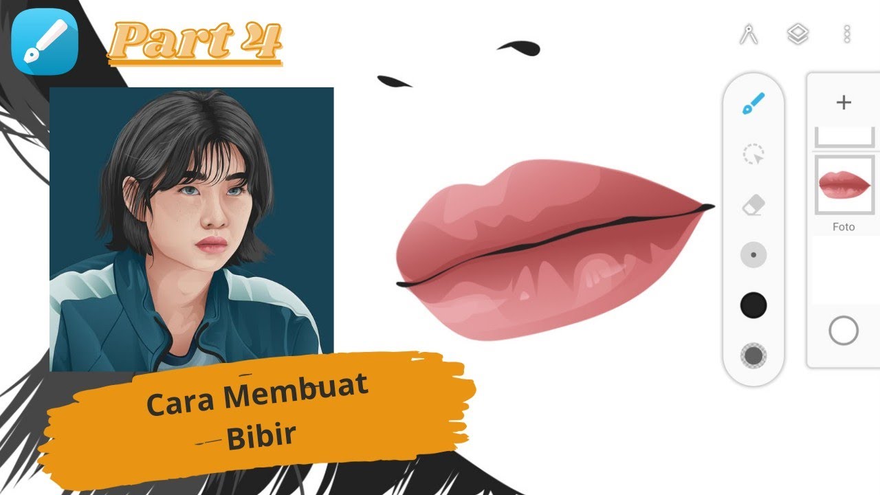 Tutorial Vector - Cara Membuat Bibir Dengan Infinite Design | Kholik Ekstrada