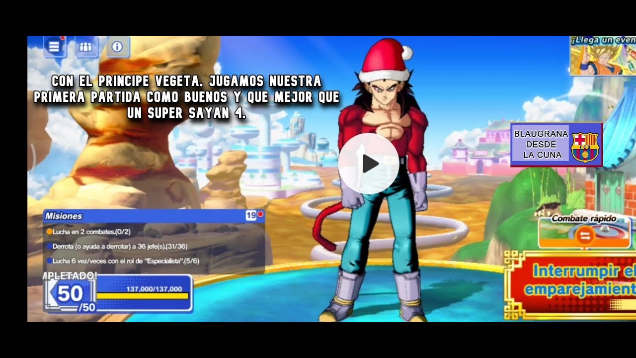Partida con Vegeta Super Saiyajin 4 Tanque, la primera en la que seremos los buenos, muchas gracias.
