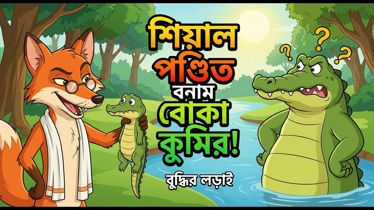 চালাক শিয়াল ও বোকা কুমির | মজার বাংলা কার্টুন | Bangla Cartoon | Fox and Crocodile Story