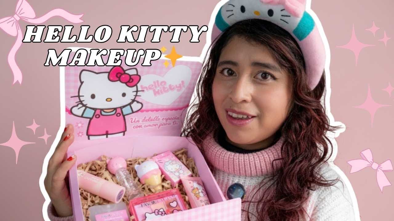 ✨Probando maquillaje de HELLO KITTY 🐱💖 ¿Vale la pena? #hellokittymakeup