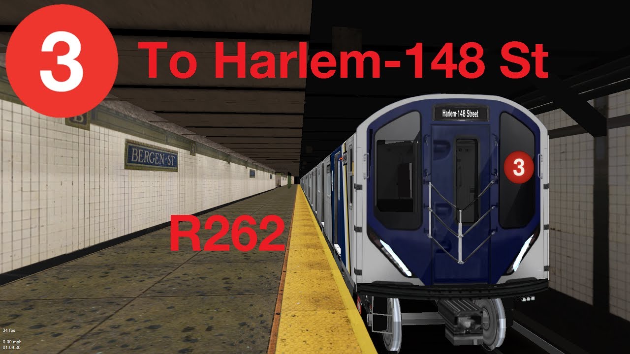 OpenBVE HD 60 FPS: Kawasaki R262 3 train from Livonia Yard to Harlem 148 St