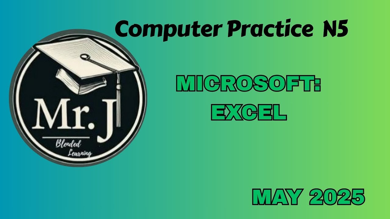 NATIONAL EXAM COMPUTER PRACTICE N5 Excel MAY 2025  QUESTION 6B WITH MR. JOHANNES
