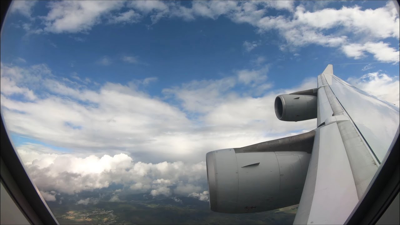 Lufthansa A340-300 stunning approach into Frankfurt in heavy rain I 4K60